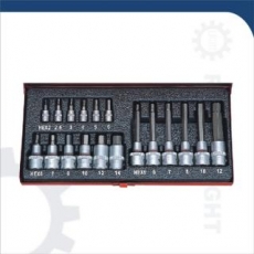 19PCS. 1/4”&1/2” DR. HEX BIT SOCKET SET